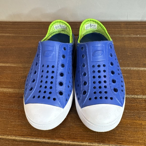 Skechers‎ Foamies Guzman Steps Aqua Surge 91995L Boys Size 12 Slip On Blue - Picture 2 of 9